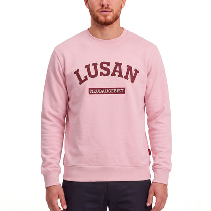 3ESSEN® LUSAN Sweatshirt ROSA mit gestickter LUSAN-Stickerei – Vorderseite