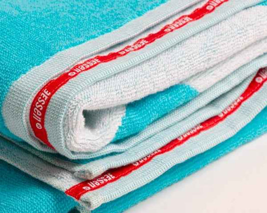 3ESSEN® URLAUBSFETZEN Badetuch - TÜRKIS-WEIß - 3ESSEN®